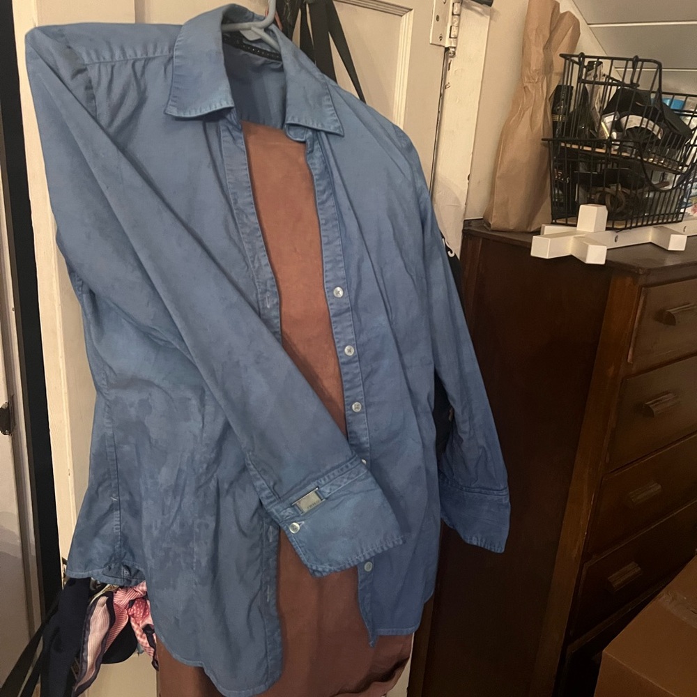 Express Women's Blue Button Down Shirt